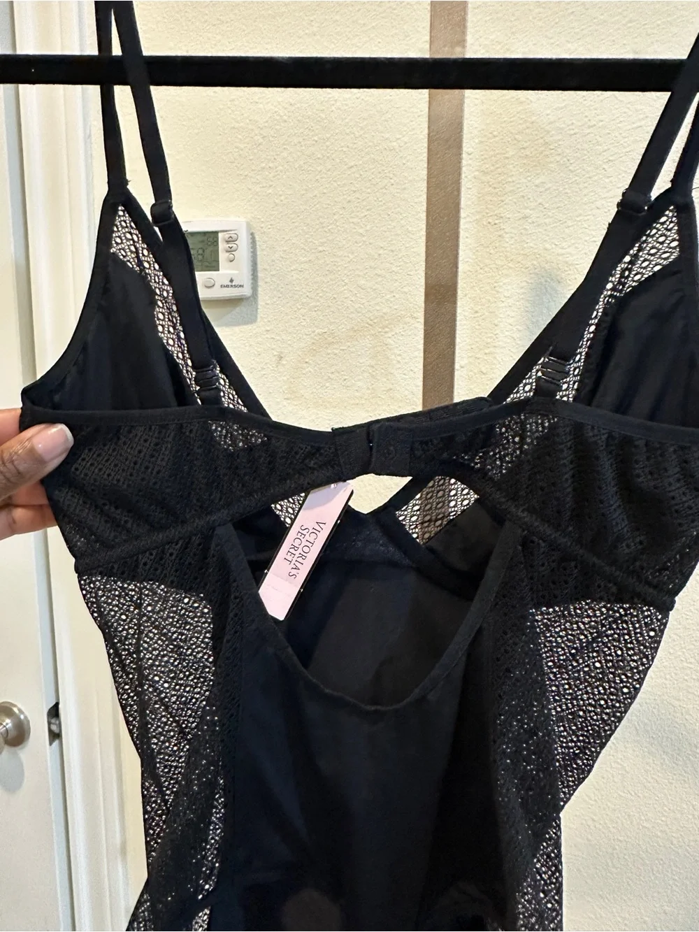Victoria’s Secret Black Lace Teddy Bodysuit 34C NWT Underwire